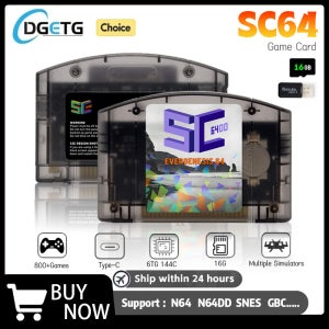 새로운 SC64 오픈 소스 N64 800 in 1 게임 카트리지 (N64 게임 카드용) 무료 16GB 카드 호환 64DD 게임 지원