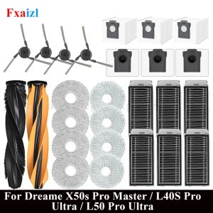 드리미 X50 울트라/X50 마스터/L50 프로 울트라/L40S 프로 울트라 메인 사이드 브러쉬 필터 먼지 봉투 걸레 패드 액세서리