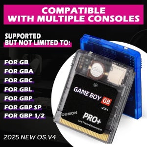 새로운 2026년형 GB/GBC/GBA 게임 콘솔용 게임 액세서리 GB PRO+ 게임 카드 게임보이 카드 OS.V4 2000 in 1 (8GB TF 카드 포함)