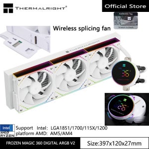 Thermalright FROZEN MAGIC DIGITAL ARGB V2 통합 디지털 디스플레이 수냉식 라디에이터/무선 접합 팬/LGA1851/AM5