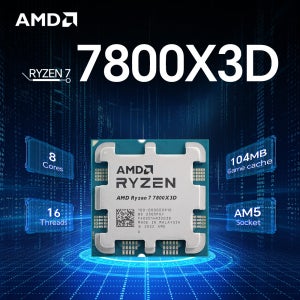 AMD 라이젠 7 7800X3D 5.0GHz 소켓 AM5 8코어 16스레드 5NM CPU 통합 그래픽 100-100000910 신제품 R7 7800x3d (쿨러 미포함)
