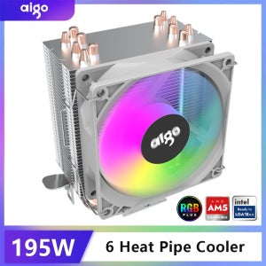 Aigo ICE CPU 쿨러, 히트 파이프 PC 라디에이터, CPU 냉각, 무소음 RGB 선풍기, 인텔 1700, 1150, 1156, 1366, 1155, AMD용, PWM 3 