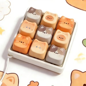 3D 귀여운 고양이 키캡, 기계식 키보드 스위치 테스터, 스트레스 해소용 피젯 토이 펜던트