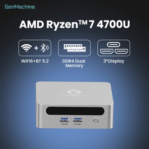 젠머신 AMD 라이젠 4700U 8G+256G/16G+512G 미니 PC, 8코어 16스레드 4K 고화질 엔터테인먼트, WiFi 6 지원으로 쉽게 처리 가능