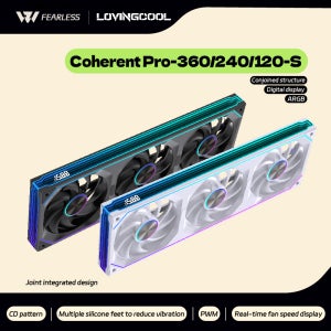 러빙쿨 코히어런트 프로-360/240/120 ARGB 속도 디지털 디스플레이 PC 팬 컴퓨터 시암즈 빌딩 블록 팬 통합