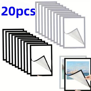 5/10/20PCS 마그네틱 포스터 디스플레이 프레임 A4/A5/A6 자체 접착 비발달 사진 아트 벽 스티커 재사용 가능한 벽 프레임