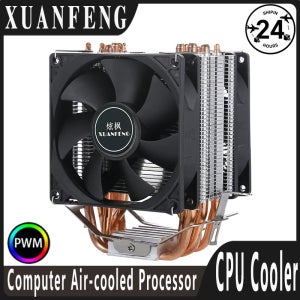 XUANFENG 사일런트 오피스 컴퓨터 쿨러 CPU 팬 2/4/6 히트 파이프 4핀/PWM 공냉식 호환 LGA115x 1200 2011 2066 X79 X99 AMD