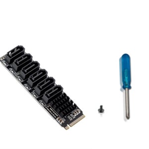 M.2 NVME M 키 PCIE 3.0 SATA 6Gbps 6 포트 확장 카드, NAS Synology 하드 드라이브 확장 PCI-E 어댑터 라이저 카드, ASM1166 PM