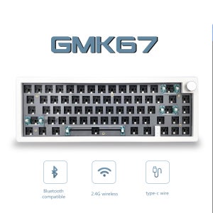 ZUOYA 맞춤형 기계식 키보드 키트, 핫 스왑 가능 블루투스 2.4G 무선 RGB 백라이트 개스킷 구조 키보드, 3 모드, GMK67