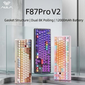 AULA F87Pro V2 기계식 키보드 BT/2.4GHz/유선 8K 폴링, SOCD/MT/TGL, 가스켓 구조 커스텀 e스포츠 게이밍 키보드