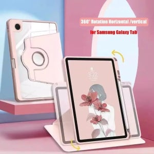 삼성 갤럭시 S11 S10 S9 울트라 14.6인치 S8 S7 FE A9 A11 플러스 S6 라이트 8.7인치 360 °   펜 홀더가 있는 회전형 태블릿 케이스 플립 커버