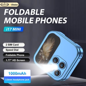SERVO i17 미니 플립 휴대폰 매직 보이스 스피드 다이얼 블랙리스트 FM MP4 플레이어 2G GSM 소형 폴더형 박스 휴대폰 듀얼 SIM 대기