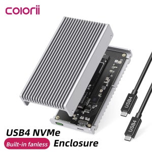 팬리스 40Gbps USB4 썬더볼트 외장 SSD 케이스, 알루미늄 방열판 케이스, 최대 8TB M.2 NVMe SSD 지원