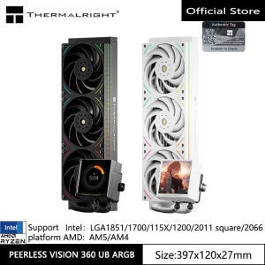 써멀라이트 피어리스 비전 UB360 ARGB 올인원 수냉 라디에이터, 3.95인치 풀스크린/통합 팬/LGA1851/AM5 지원