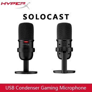 HyperX SoloCast 게임용 마이크 Pro 전자 스포츠 탭-투-음소거 센서 컴퓨터/PC/PS용 USB 콘덴서 게이머 마이크