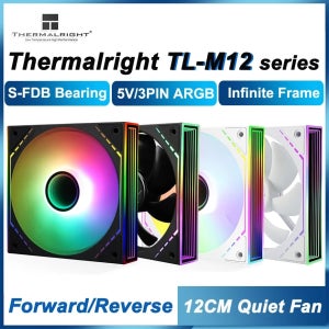 Thermalright TL-M12 5V/3PIN ARGB 케이스 팬 무한 프레임 S-FDB 베어링 120mm 다채로운 Halo PWM 조용한 냉각 팬