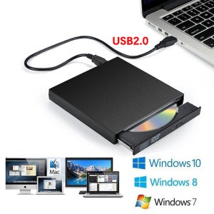 외장 블루레이 DVD 드라이브 USB 2.0 휴대용 3D BD-콤보 광학 드라이브 CD DVD VCD 버너 플레이어 리더 (노트북 PC 데스크탑 Mac용)
