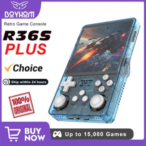 BOYHOM R36 Plus 레트로 휴대용 게임 콘솔 Linux 64비트 시스템 4인치 IPS 화면 RK3326 휴대용 포켓 비디오 플레이어 R36PLUS 게임