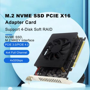 M.2 to PCI-E 4디스크 NVME 확장 카드 PCIE X16 NVME M.2 M 키 SSD RAID 어댑터 카드 지원 2230 2242 2260 2280