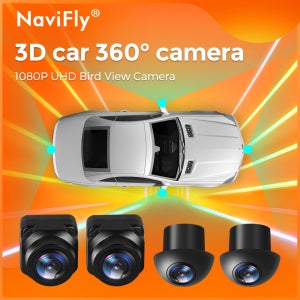 나비플라이 360 °   파노라마 카메라 1080P HD 후면 전면 왼쪽 오른쪽 360 파노라마 서라운드 뷰 안드로이드 자동차 라디오 멀티미디어 플레이어