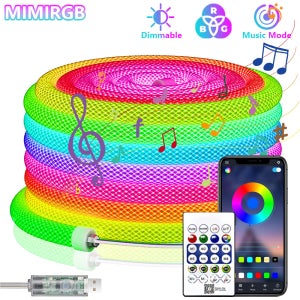 WS2812B LED 스트립 네온 라이트 360도 원형 격자 패턴 DC5V WS2811 RGB IC 스마트 픽셀 주소 지정 가능 테이프 50 LED/m IP67