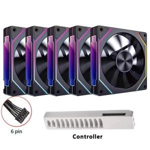 프리즘 5 PRO 120mm 팬 6핀 RGB PC 케이스 통풍기 컴퓨터 섀시 팬 수냉 쿨러 PC 게이머 쿨링 키트 팬
