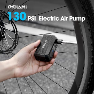 CYCLAMI AM6 미니 자전거 에어 펌프 130PSI 휴대용 전동 퀵 인플레이션 인플레이터 타입-C 충전 MTB 로드 자전거 타이어 FV AV용