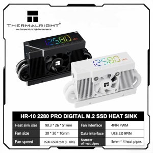 써멀라이트 HR-10 2280 PRO 디지털 블랙&화이트 프리미엄 M.2 SSD 히트싱크