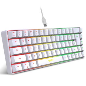 60% 컴팩트 유선 키보드 68 키 RGB 백라이트 Windows 태블릿 노트북 게임용 소형 휴대용 사무용 컴퓨터 멤브레인 키보드