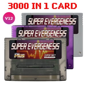 슈퍼 에버제네시스 SNES SFC V12 3000 in 1 게임 카드 (8G TF 카드 포함) 슈퍼 패미컴 16비트 JPN/EU/USD 비디오 게임 콘솔용