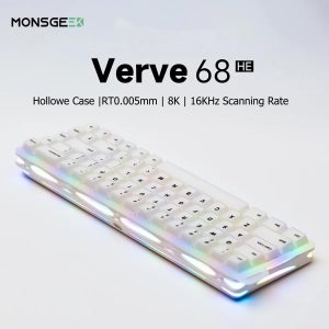 AKKO X MonsGeek Verve 68 HE 키보드 65% 레이아웃 RGB 마그네틱 스위치 RT0.005mm 8K 폴링 레이트 커스텀 게이밍 기계식 키보드