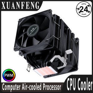 XUANFENG 트윈 타워 블랙/화이트 테마 라디에이터 6개의 히트파이프 쿨러 CPU 팬 호환 LGA2011 1200 1851 1700 115x 2066 X79 X99