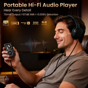 HIFI WALKER H2 고해상도 MP3 플레이어, 64GB 메모리, ESS9018 DAC 칩, USB-DAC, 블루투스 5.2, ALPS 휠, CNC 금속 케이스, DAP 플레
