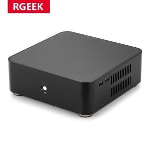 RGEEK L65 올 알루미늄 섀시 소형 데스크탑 컴퓨터 케이스 PSU HTPC 미니 ITX PC (파워 서플라이 포함)