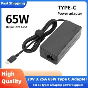 레노버 씽크패드 X1 카본 요가 X270 X280 T580 P51 P52s E480 E470용 65W 20V 3.25A USB C타입 노트북 전원 어댑터 AC 충전기