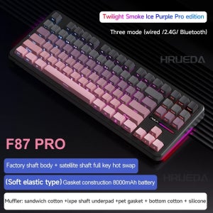 AULA F87 Pro 기계식 키보드, 2.4g, USB, 블루투스 트라이 모드, 무선 87 키, 5 레이어 사일런싱 필링, Gam 정품에 적합