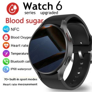 새로운 갤럭시 워치 6 GPS 트랙 스마트워치 남성용 AMOLED 상시표시 건강 모니터링 시계 BT 통화 스마트워치 여성용 선물용