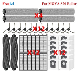(MOVA S70 롤러 / S70 Pro 롤러 / S70 Ultra 롤러)용 액세서리 예비 부품 메인 사이드 브러시 롤러 걸레 필터 먼지 봉투