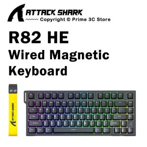 어택 샤크 R82 HE 유선 75% 마그네틱 키보드 RGB 8000Hz 빠른 트리거 0.005mm 액추에이션 게이밍 키보드