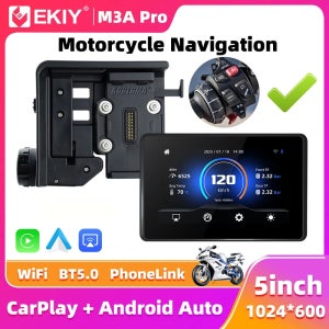 EKIY 5.0인치 무선 카플레이 모토 안드로이드 오토 BMW R1200GS R1250GS F800 F900 S1000XR용 GPS 오토바이 내비게이션 (원더휠용)