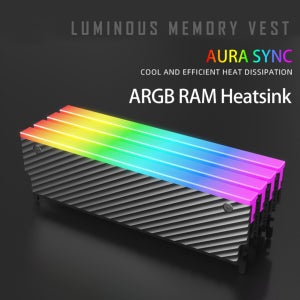 5V 3핀 ARGB DDR 히트싱크 Aura Sync DDR 메모리 RAM 쿨러 (열전도 실리콘 패드 포함) DDR2 DDR3 DDR4 DDR5 데스크탑 컴퓨터용