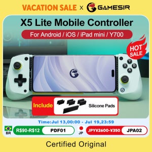 GameSir X5 Lite 모바일 폰 게임패드 아이폰 16 15 시리즈 아이패드 미니 안드로이드 태블릿 컨트롤러 홀 이펙트 조이스틱 디자인