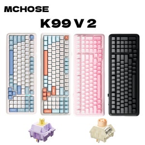 MCHOSE K99 무선 게이밍 키보드 98% 가스켓 핫 스와퍼블 기계식 키보드 맞춤형 BT5.0/USB-C/2.4GHz 크리미 6000mAh