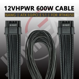 JUMPEAK 컴퓨터 GPU 16AWG 12VHPWR ATX 3.0 PCIE 5.1 12+4PIN 전원 모듈 케이블 PC RTX40 RTX50 그래픽 비디오 카드용 양각
