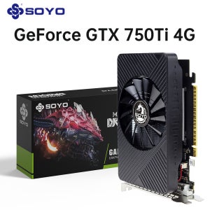 소요 지포스 GTX 750Ti 4GB 그래픽 카드 GDDR5 메모리 GPU 128비트 PCI-E 3.0 VGA DVI 게이밍 비디오 카드 (컴퓨터 부품용)