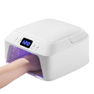 71개 LED UV 네일 램프 대형 네일 건조기 (핸드 필로우 포함) 스마트 센서 72W 전문가용 UV 램프 (네일 매니큐어 페디큐어용)