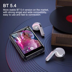 5.4 HiFi MP3 음악 플레이어 금속 MP3 플레이어 블루투스 내장 스피커 2.4인치 터치 스크린 MP4 플레이어(전자책/녹음 기능 포함)