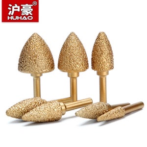 HUHAO 6mm 생크 다이아몬드 그라인딩 볼 헤드 60mm 롱 로터리 파일 철강 버 폴리쉬 비트 (석재 전자 그라인더 공구용)