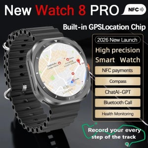 2026년형 블루투스 통화 스마트워치 8 남성용 GPS 추적 NFC 결제 나침반 심박수 모니터링 ChatAI-GPT 스마트워치
