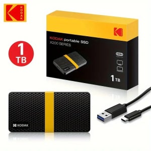 코닥 X200 1TB 휴대용 SSD USB 3.1 타입-C 외장형 솔리드 스테이트 드라이브 550MB/s 노트북 맥 PC PS4 512GB 256GB